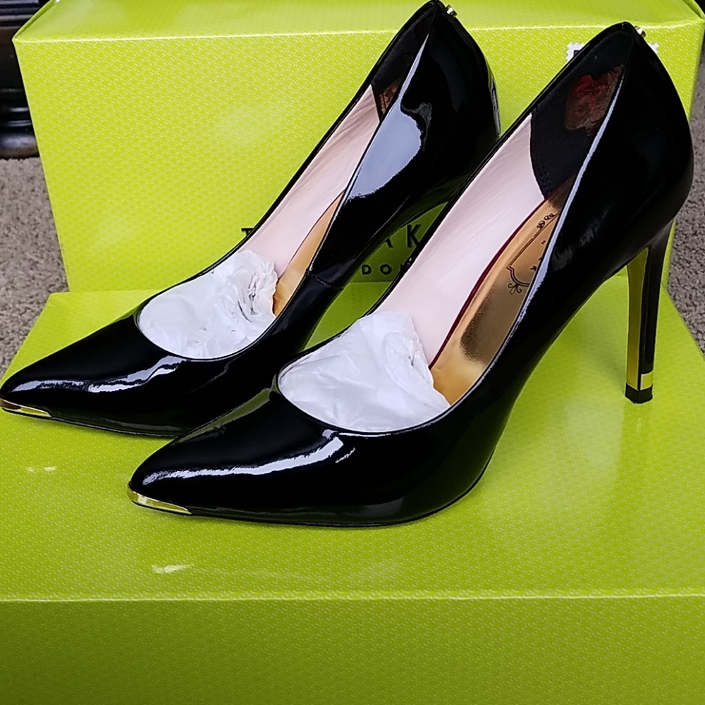 Ted Baker Patent Black Pumps